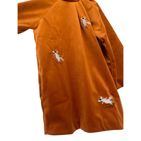 NWT OMAMImini Velvet fox 🦊 Dress In rust - Picture 2 of 7